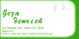 geza hemrich business card